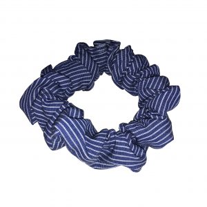 Scrunchie - Royal/ White stripe